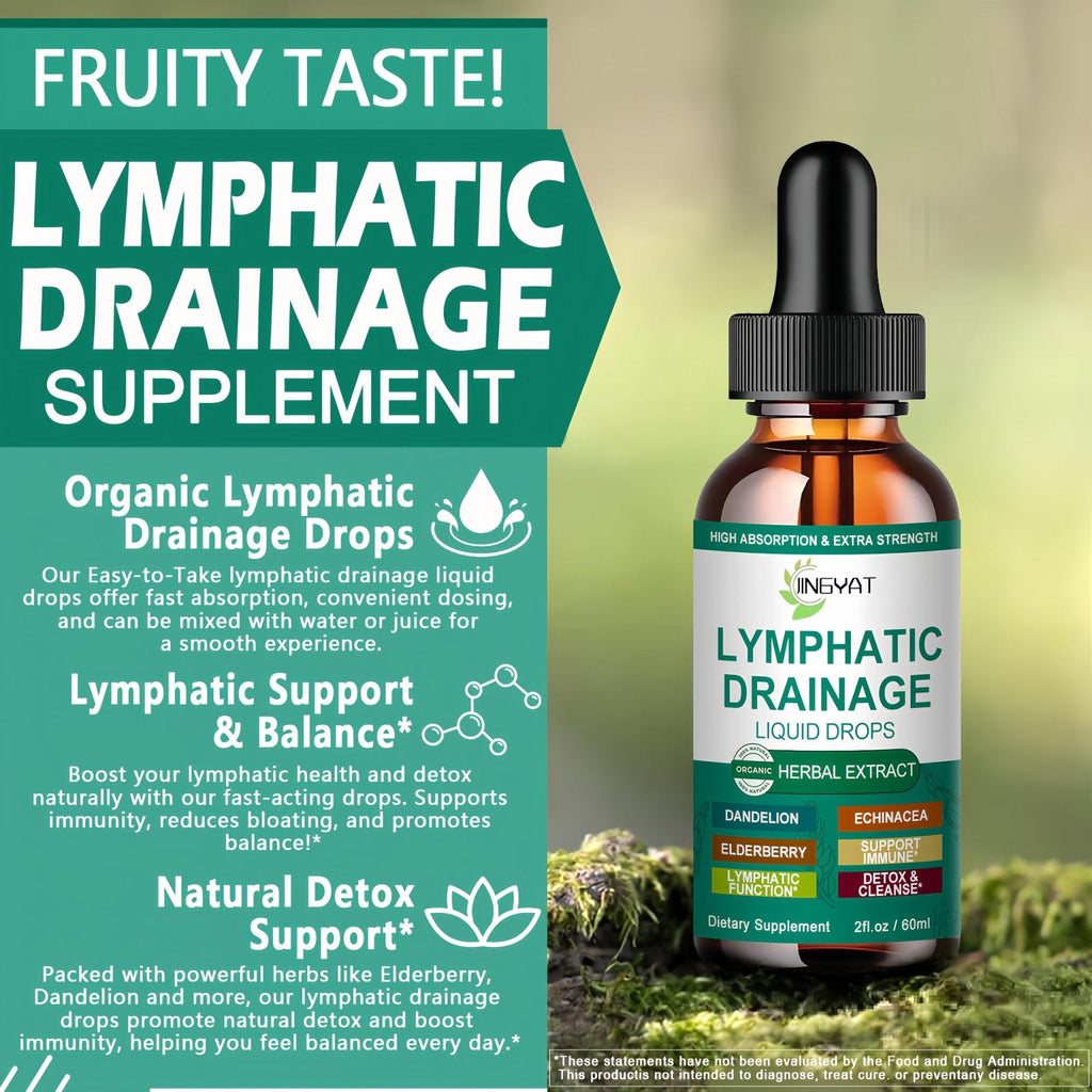 Organic Lymphatic Drainage Drops | 17-in-1 Lymphatic Drainage Supplement | Echinacea,Elderberry,Dandelion | High Absorption Liposomal Lymphatic Drainage for Immune Support,Lymph Cleanse&Detox,2 fl oz - Maple Wellness Supplements