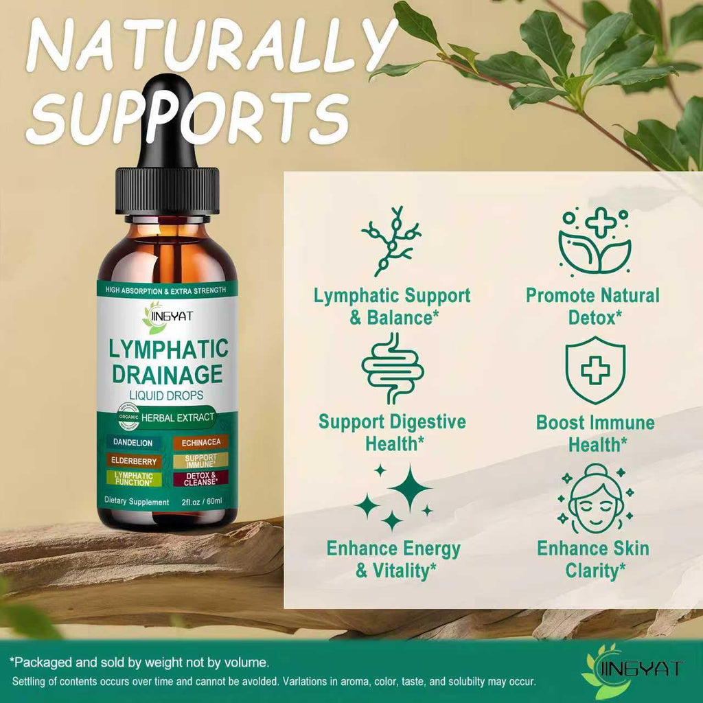 Organic Lymphatic Drainage Drops | 17-in-1 Lymphatic Drainage Supplement | Echinacea,Elderberry,Dandelion | High Absorption Liposomal Lymphatic Drainage for Immune Support,Lymph Cleanse&Detox,2 fl oz - Maple Wellness Supplements
