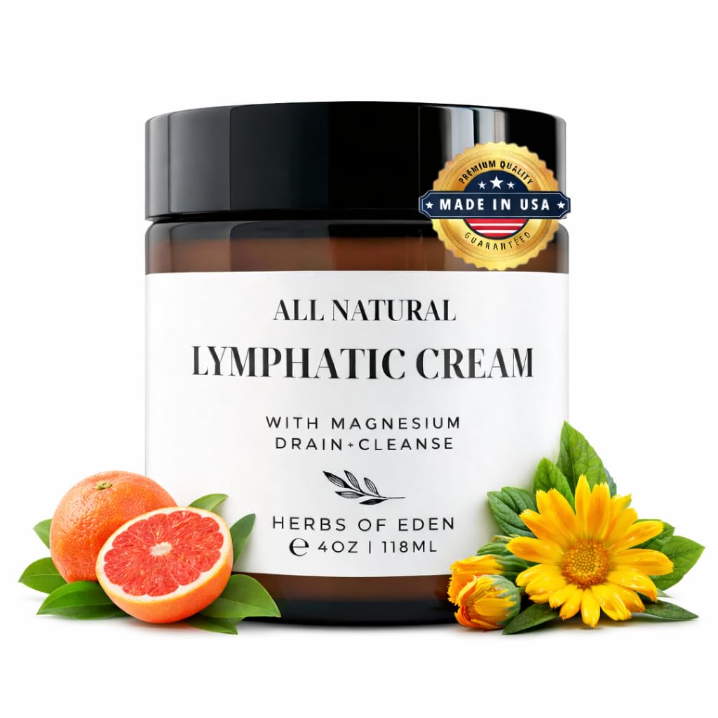 Organic Lymphatic Massage Cream with Magnesium – Natural Topical Cream | Stimulate Lymph Fluid | Family Owned, Made in USA - TrustMedUSA