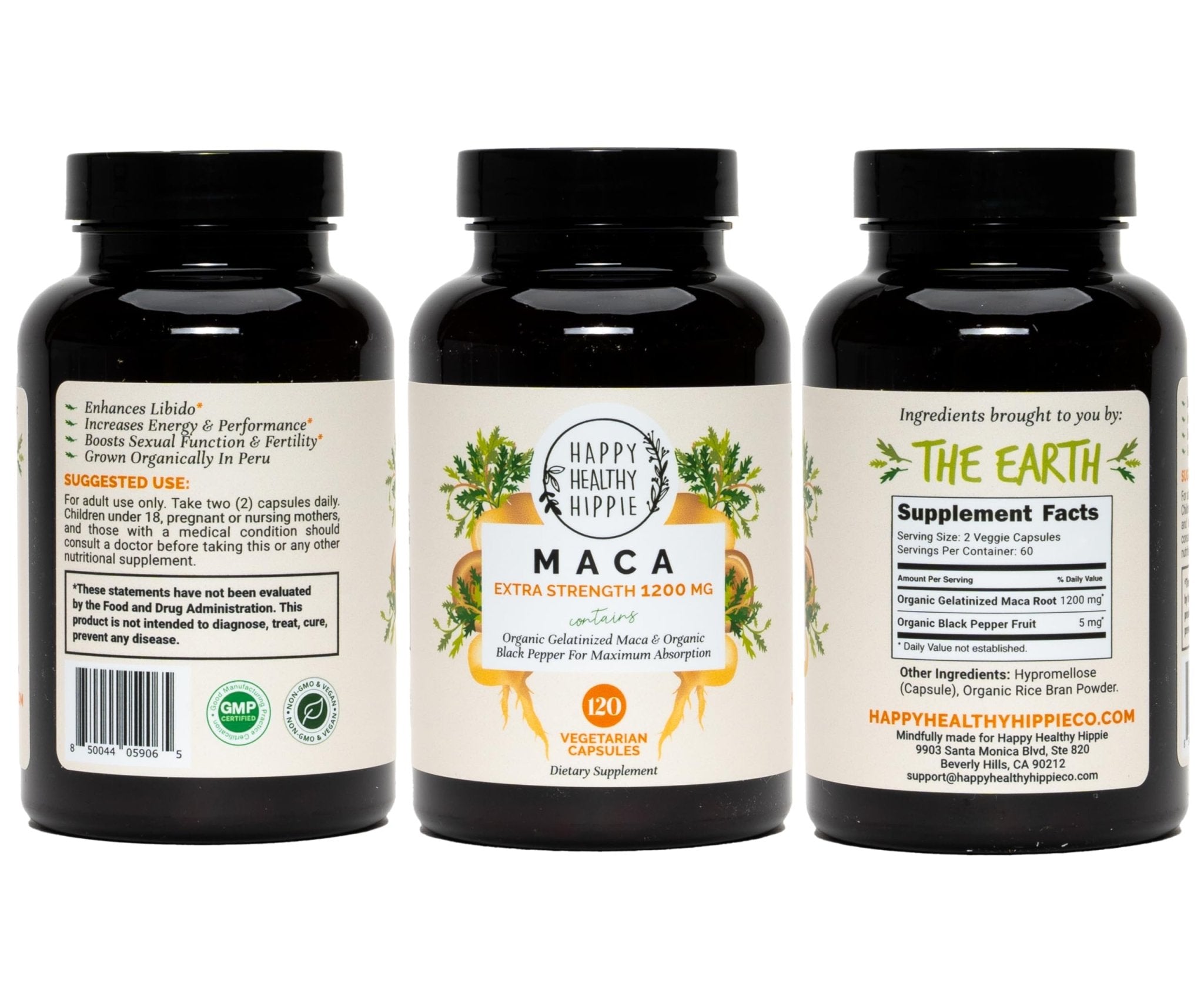 Organic Maca Root Capsules 1200 mg – Libido Booster for Women Fast Acting & Potent | Female Maca Supplement | Energy Pills from Peru | Includes Black Pepper for High Absorption | Vegan, 120 Ct - TrustMedUSA