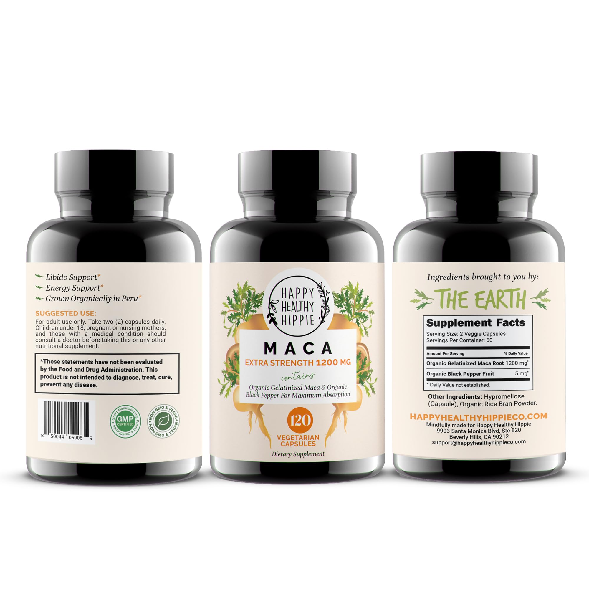 Organic Maca Root Capsules 1200 mg – Libido Booster for Women Fast Acting & Potent | Female Maca Supplement | Energy Pills from Peru | Includes Black Pepper for High Absorption | Vegan, 120 Ct - TrustMedUSA