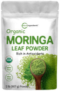 Organic Moringa Oleifera Leaf Powder for Hair, 2 Pounds, Rich in Antioxidants and Immune - TrustMedUSA
