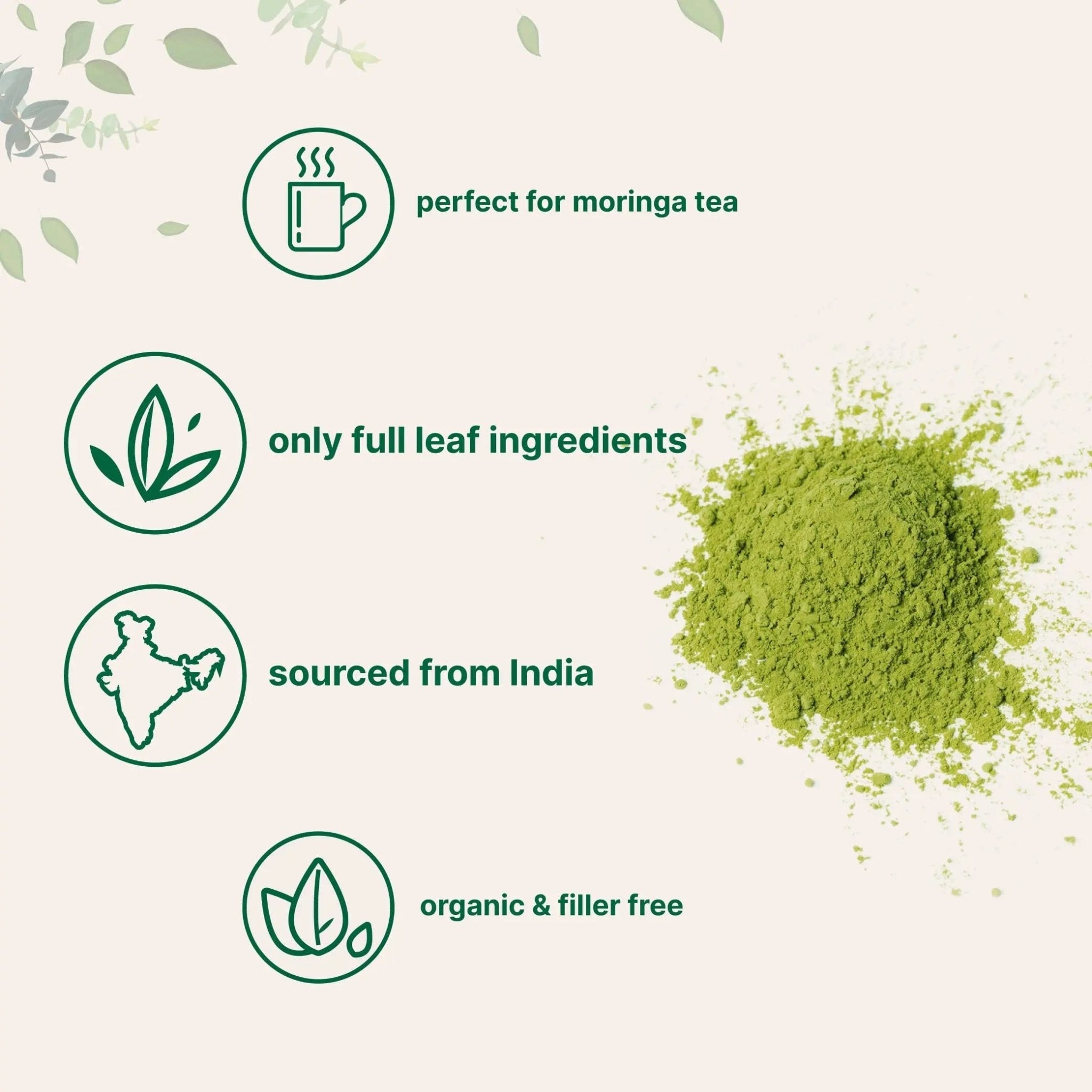 Organic Moringa Oleifera Leaf Powder for Hair, 2 Pounds, Rich in Antioxidants and Immune - TrustMedUSA