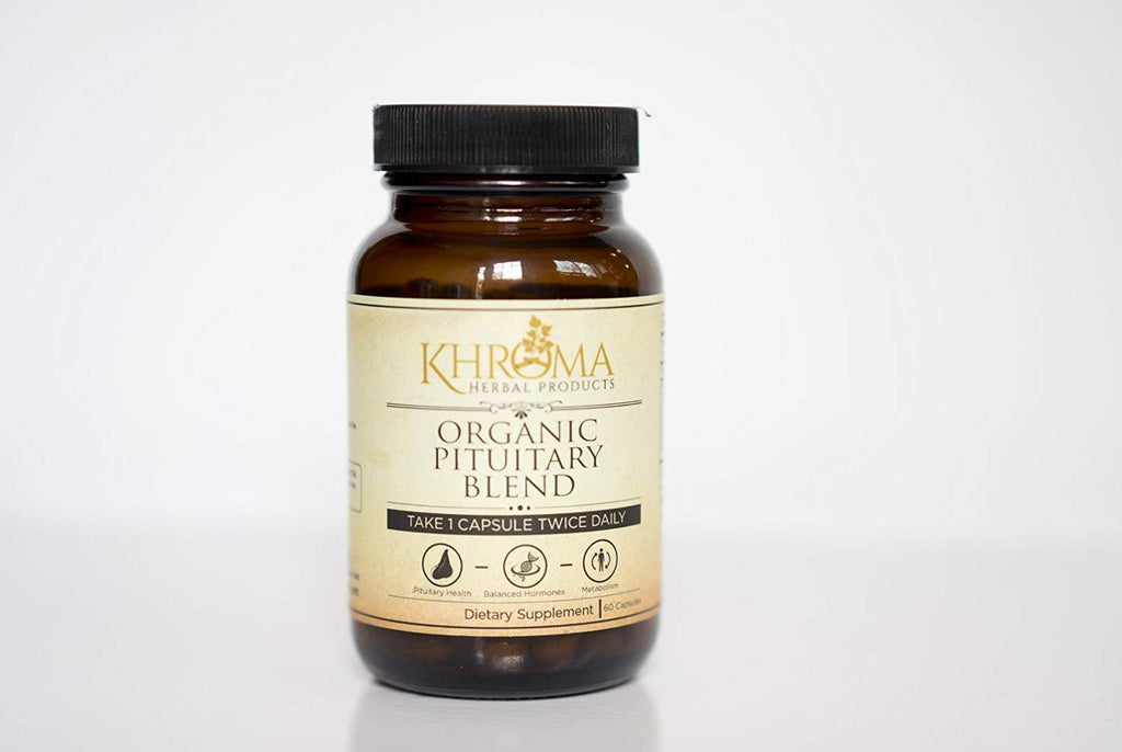 Organic Pituitary Blend - 60 Vegan Capsules in a Glass Bottle - for Maximum Pituitary Support - by Khroma Herbs - TrustMedUSA