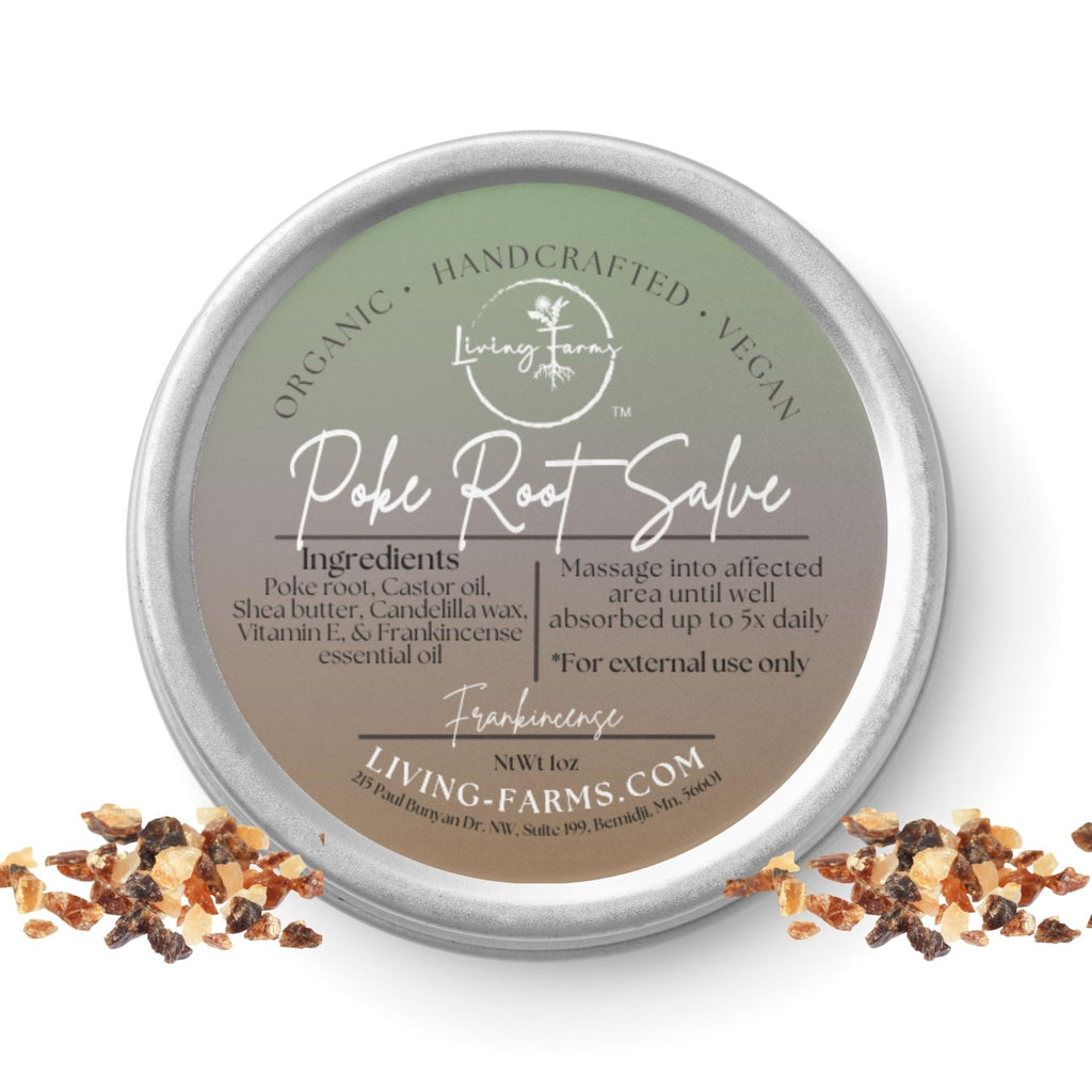 Organic Poke Root & Castor Oil Salve | Vegan Lymphatic Support | Enriched with Essential Oils | Cysts, Boils, Fibroids, Swollen Lymph Nodes, Breast & Joint (1oz, Frankincense) - TrustMedUSA