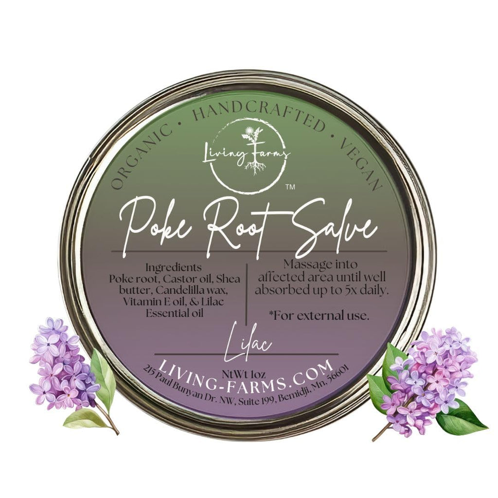 Organic Poke Root Castor Oil Salve | Vegan Lymphatic Support | Enriched with Essential Oils | Cysts, Boils, Fibroids, Swollen Lymph Nodes, Breast & Joint (1oz, Lilac) - TrustMedUSA