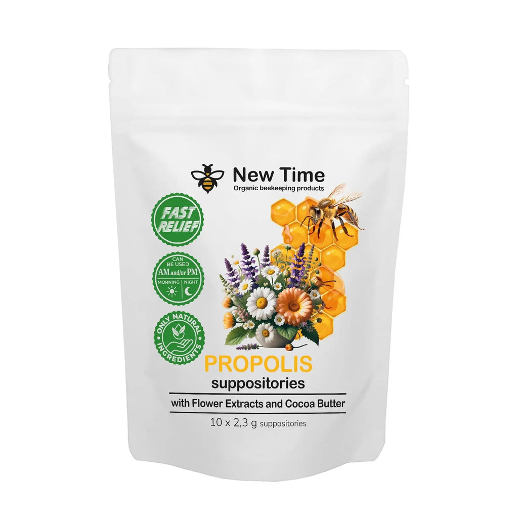 Organic Propolis Comfort Suppositories for Men, Women - Natural Bee & Botanical Formula, Gentle Daily Care 10 Count - TrustMedUSA