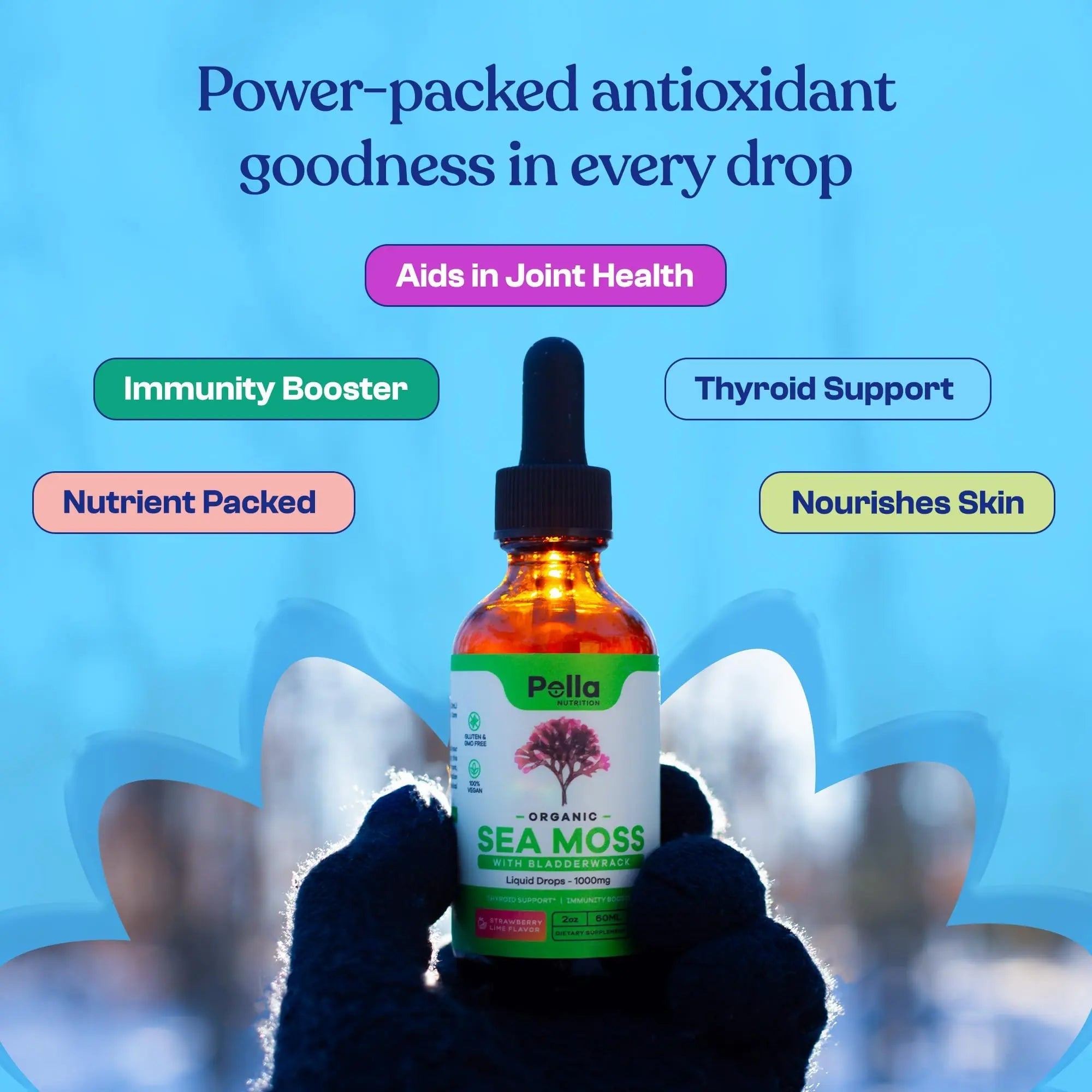 Organic Sea Moss Drops - 1000mg Irish Sea Moss - 4X Stronger than Sea Moss Gel - TrustMedUSA