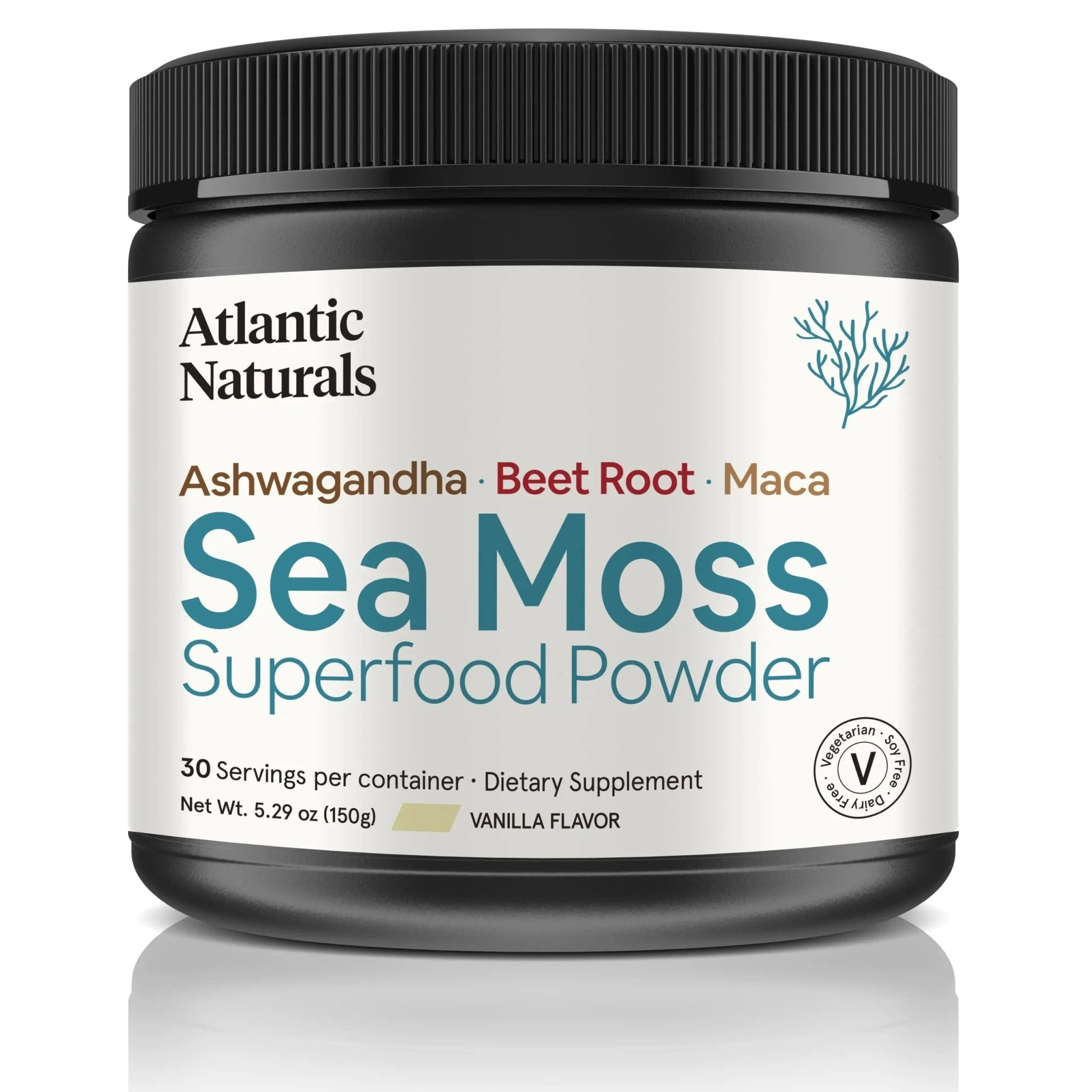 Organic Sea Moss Superfood Powder with Ashwagandha, Beet Root, and Maca - TrustMedUSA
