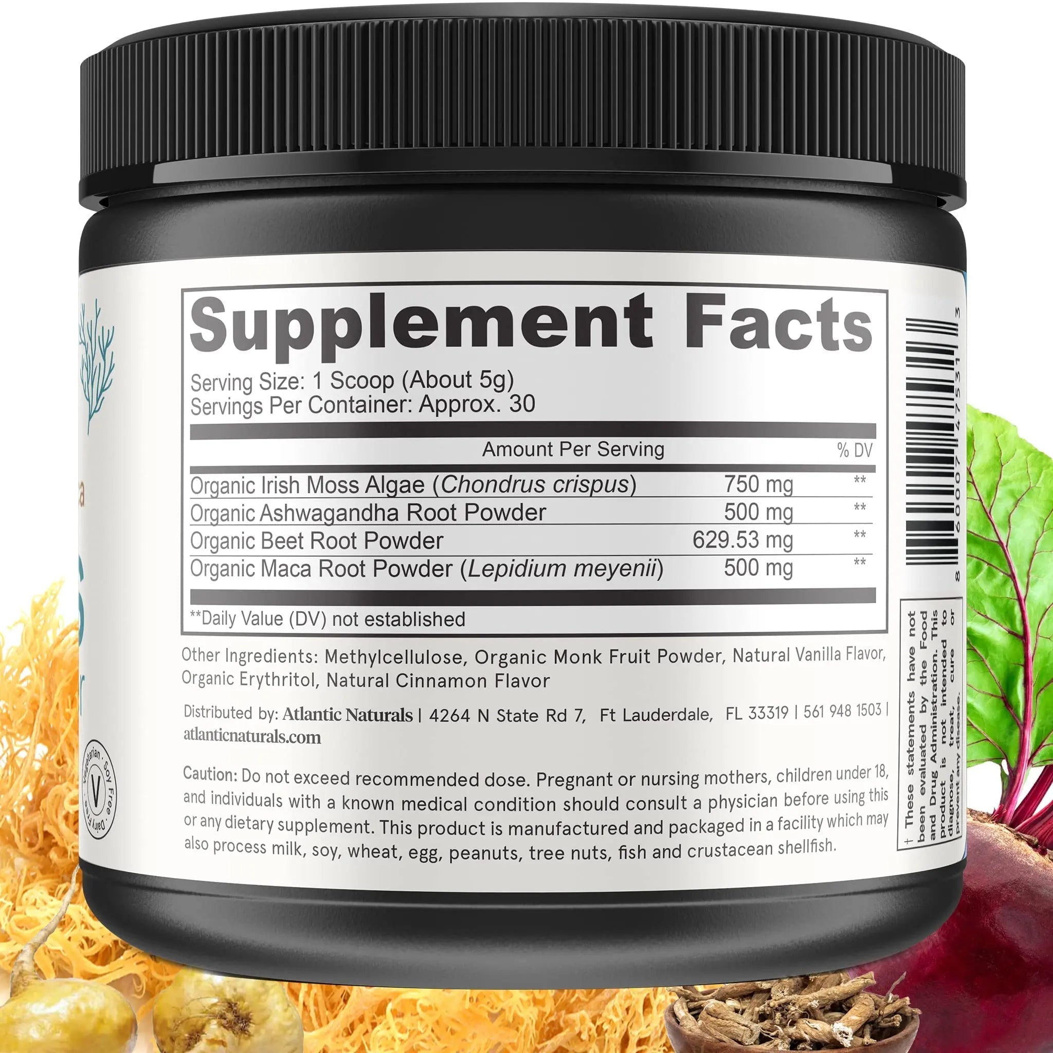 Organic Sea Moss Superfood Powder with Ashwagandha, Beet Root, and Maca - TrustMedUSA