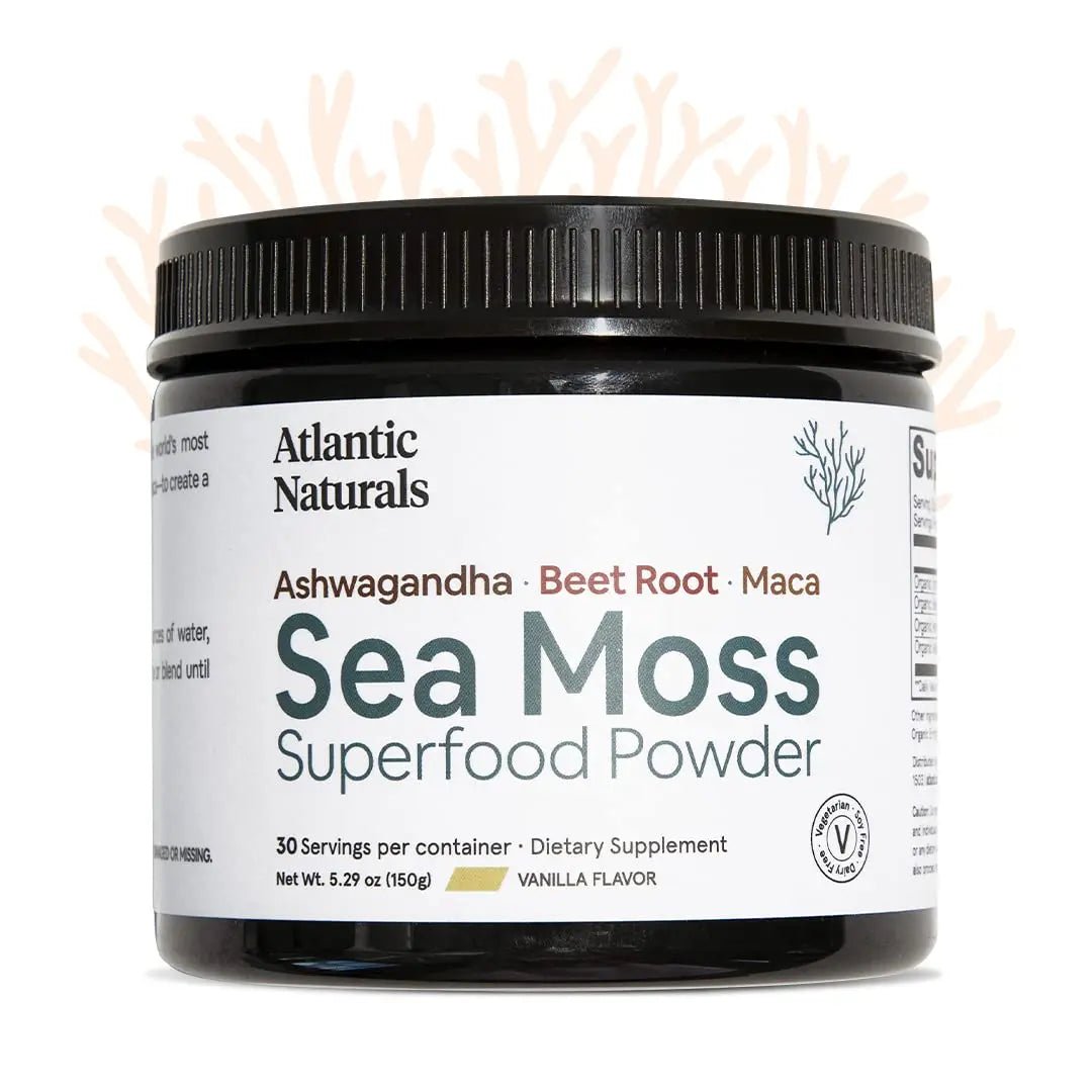 Organic Sea Moss Superfood Powder with Ashwagandha, Beet Root, and Maca - TrustMedUSA