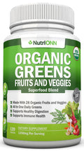 Organic Super Greens Capsules - Fruit And Vegetable Supplements - 120 Count - 28 USDA Organic & Vegan Premium Ingredients - Superfood Blend For Immune Health, Digestion & Energy - Whole Food Vitamins - TrustMedUSA