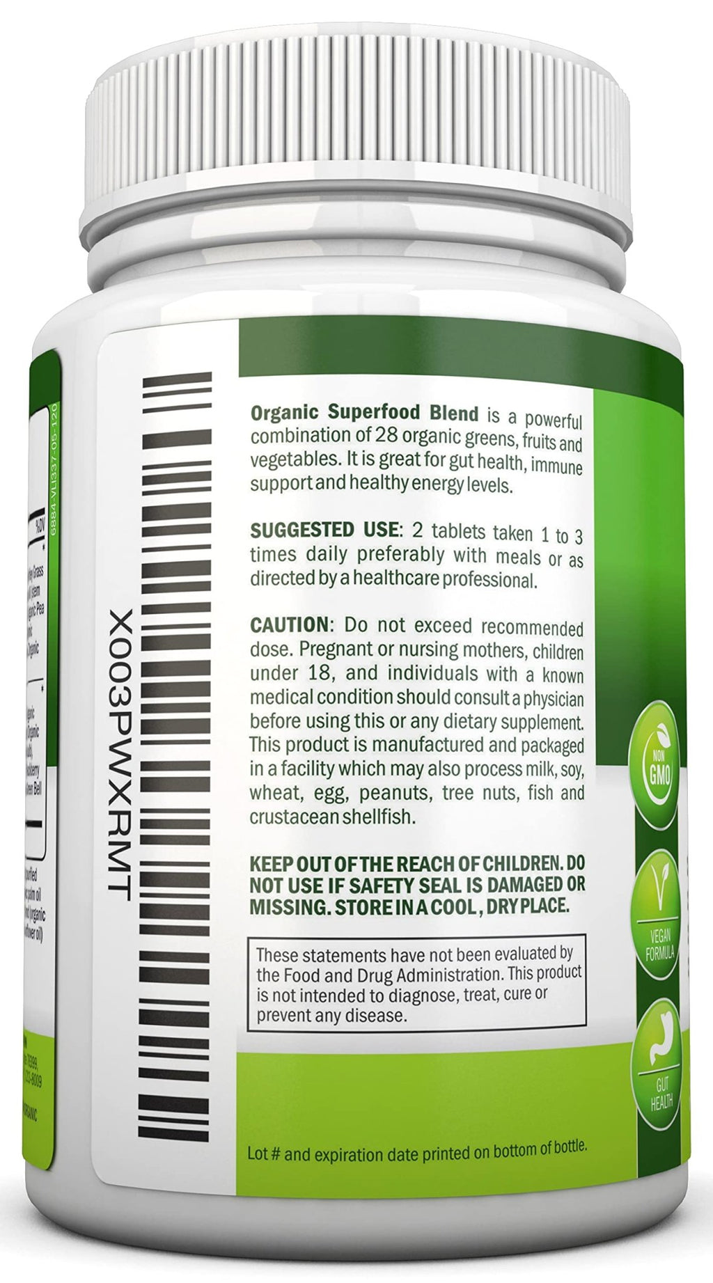 Organic Super Greens Capsules - Fruit And Vegetable Supplements - 120 Count - 28 USDA Organic & Vegan Premium Ingredients - Superfood Blend For Immune Health, Digestion & Energy - Whole Food Vitamins - TrustMedUSA