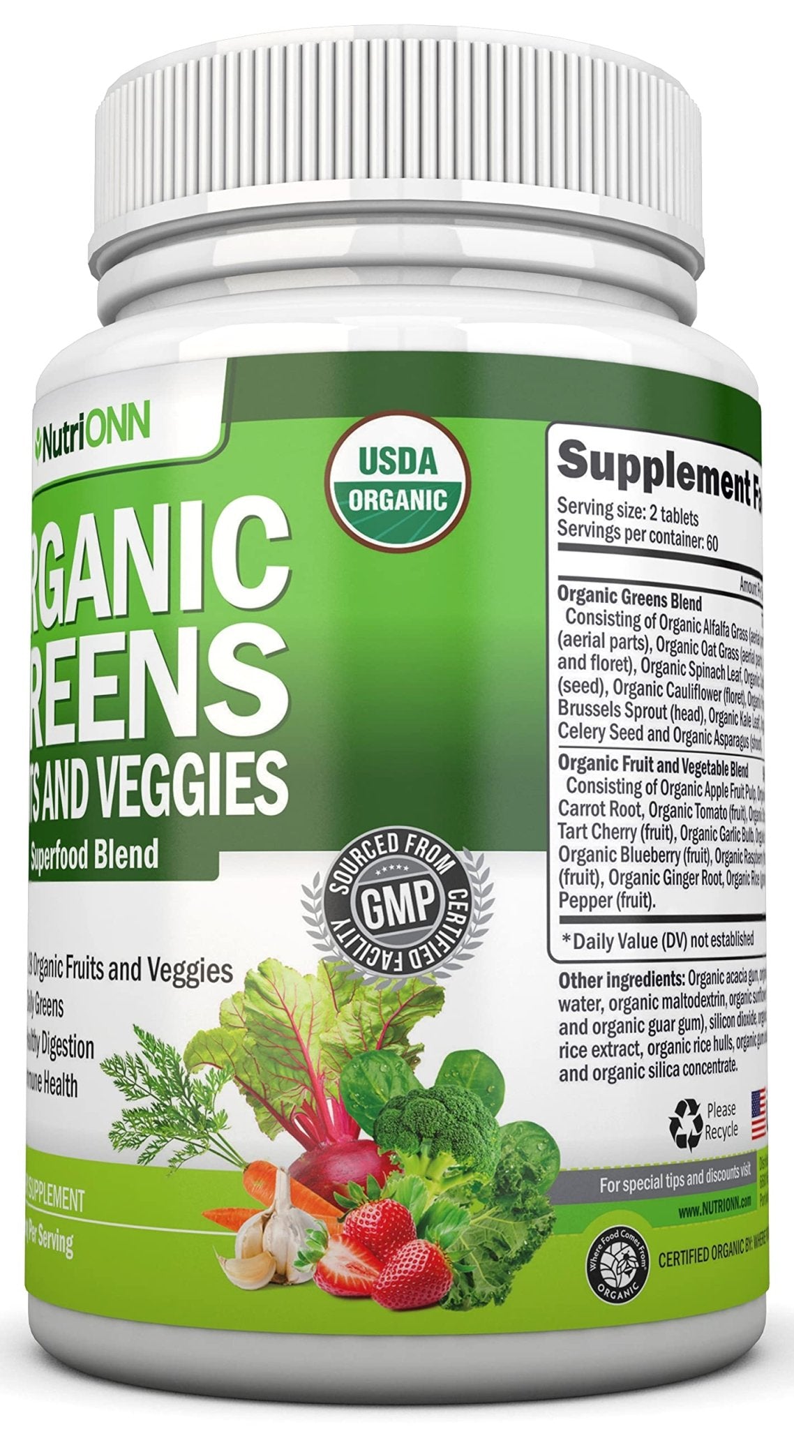 Organic Super Greens Capsules - Fruit And Vegetable Supplements - 120 Count - 28 USDA Organic & Vegan Premium Ingredients - Superfood Blend For Immune Health, Digestion & Energy - Whole Food Vitamins - TrustMedUSA