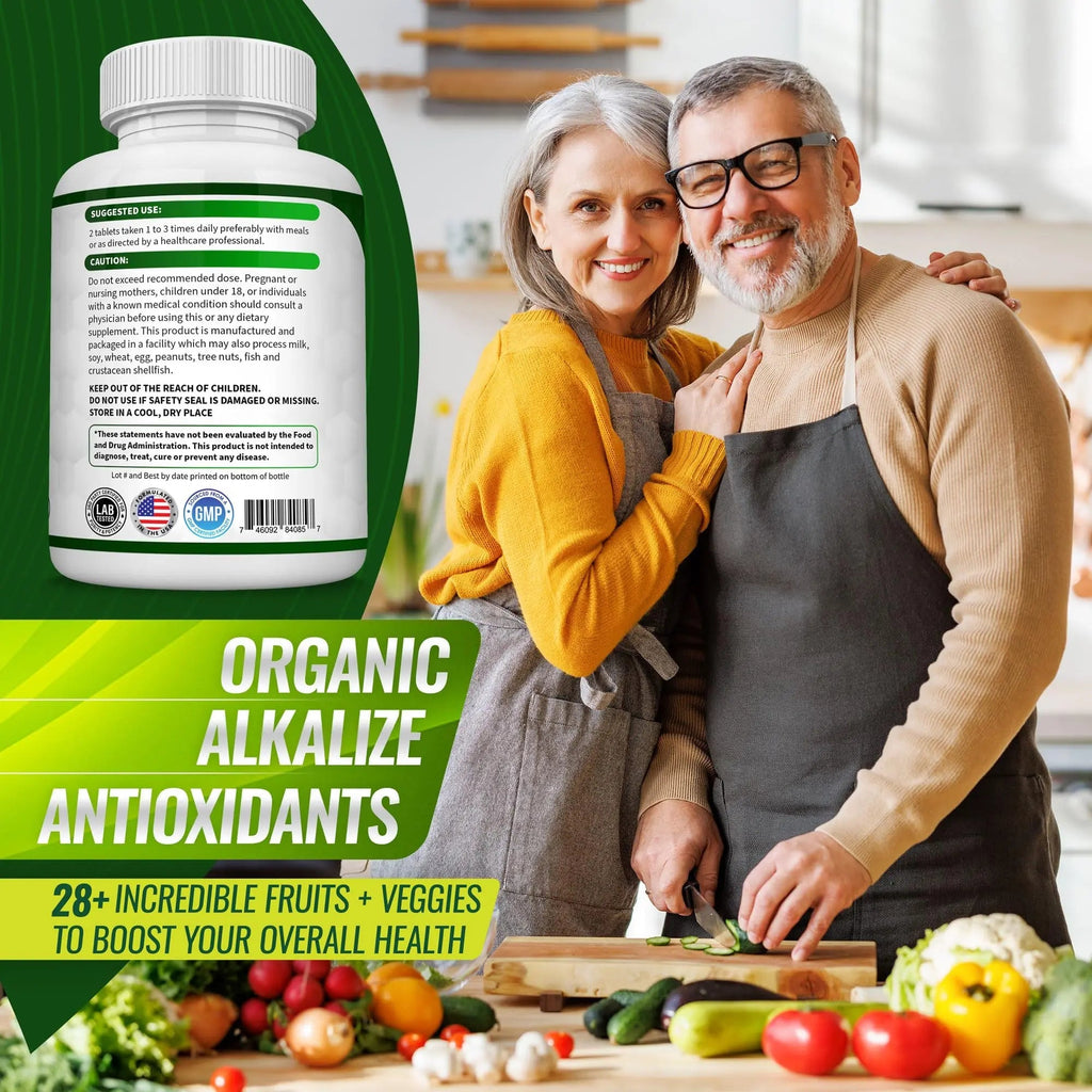 Organic Super Greens Capsules Superfood Fruit Veggie Supplement - 28 Powerful Natural - TrustMedUSA
