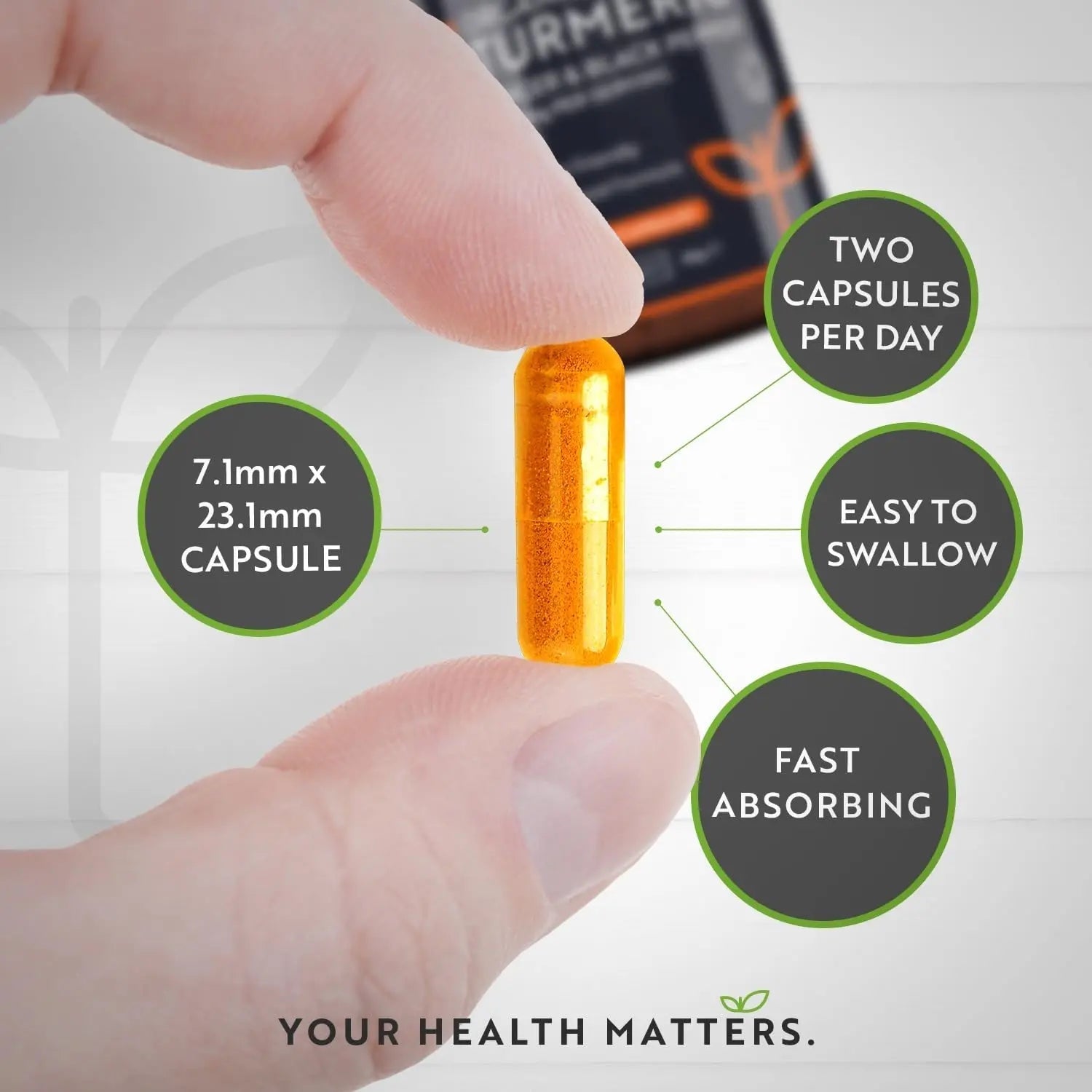 Organic Turmeric 1440mg (High Strength) with Black Pepper & Ginger - 180 Vegan Turmeric - TrustMedUSA