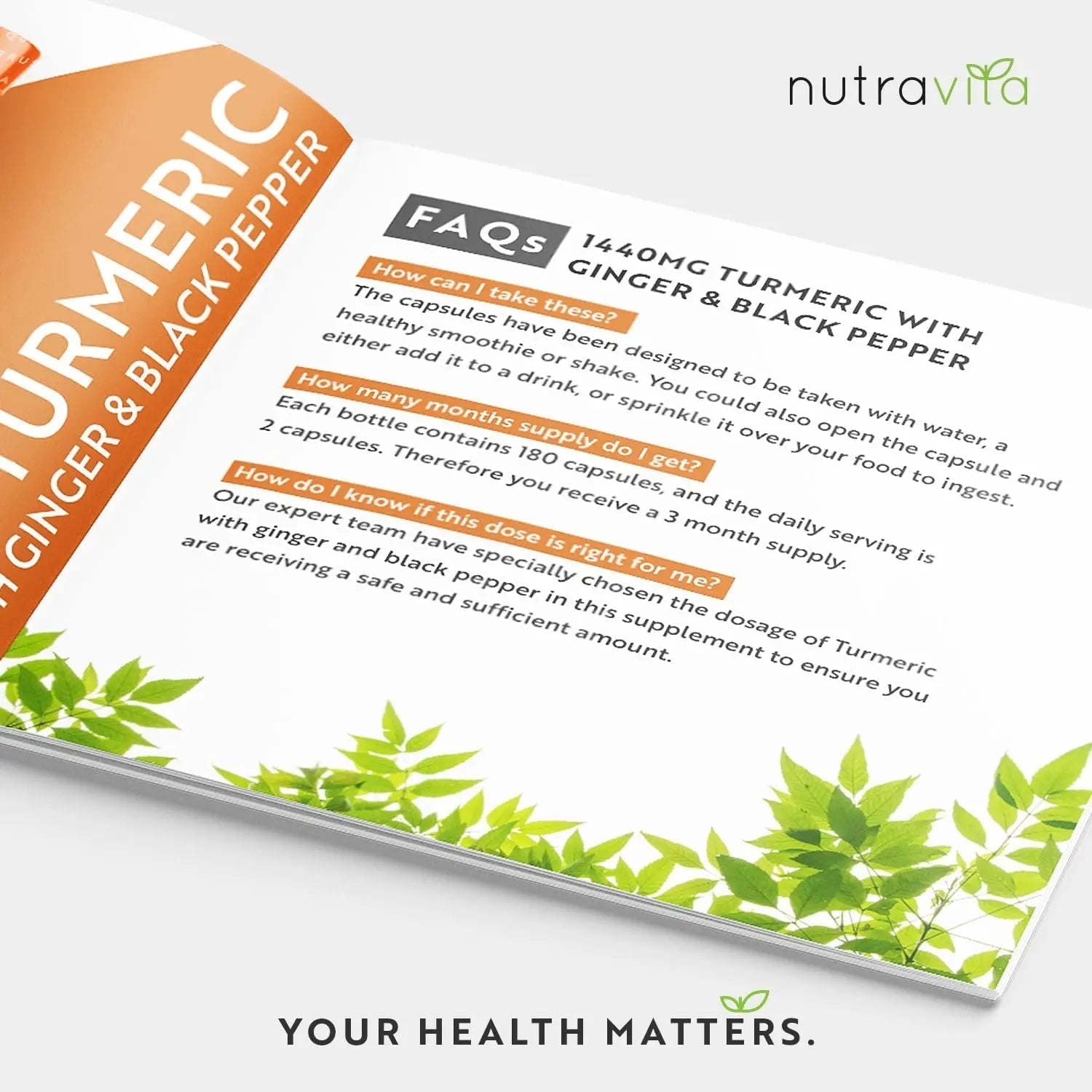 Organic Turmeric 1440mg (High Strength) with Black Pepper & Ginger - 180 Vegan Turmeric - TrustMedUSA