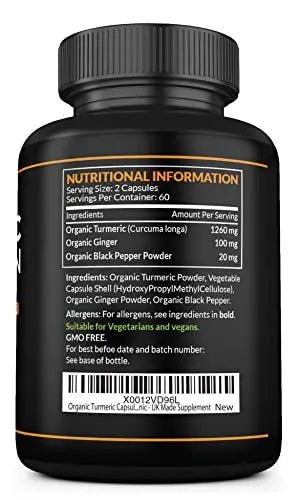 Organic Turmeric Capsules High Strength and Black Pepper with Active Curcumin - TrustMedUSA