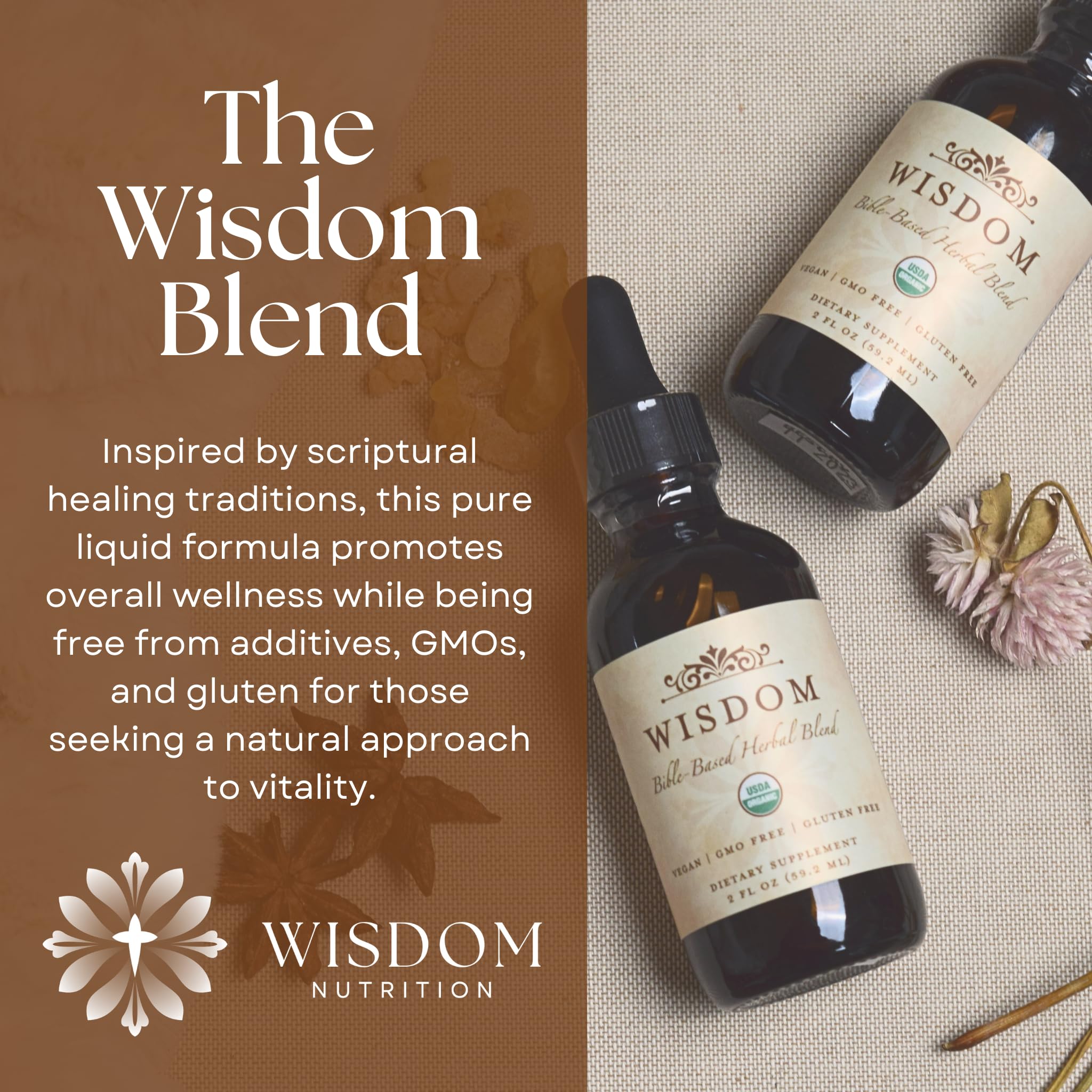 Organic Turmeric, Frankincense and Myrrh – Herbal Supplement Blend for Energy, Detox, Focus, Immunity & Stress – Non-GMO Vegan Tonic with Milk Thistle – Wisdom Bible Based Blend – 2oz Liquid Drops - TrustMedUSA