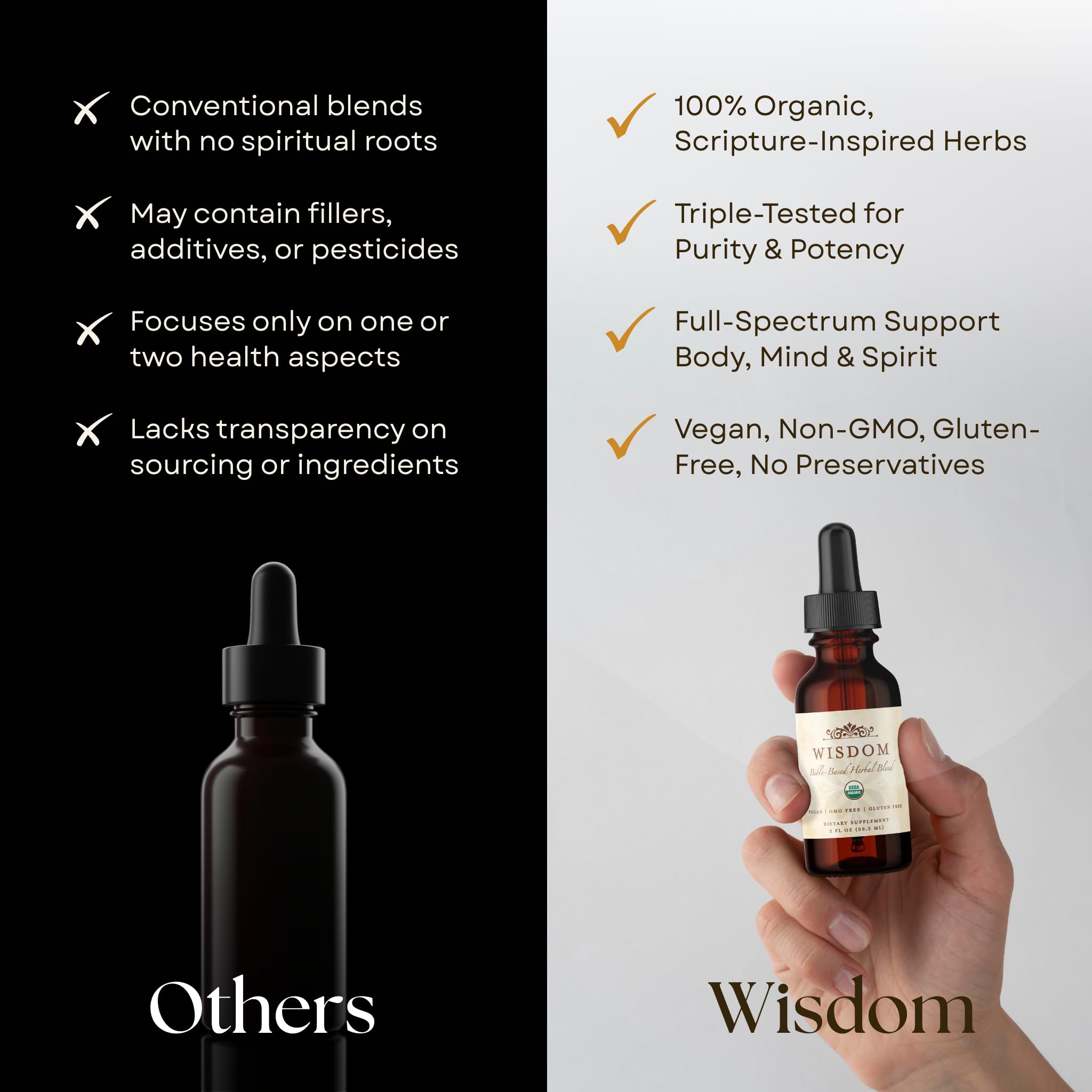 Organic Turmeric, Frankincense and Myrrh – Herbal Supplement Blend for Energy, Detox, Focus, Immunity & Stress – Non-GMO Vegan Tonic with Milk Thistle – Wisdom Bible Based Blend – 2oz Liquid Drops - TrustMedUSA
