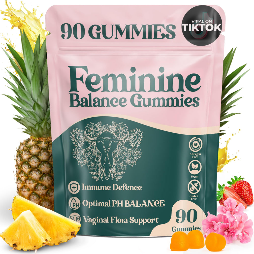 ORGANIC UPLIFT Premium Feminine Balance Gummies - for Women’s Health & Wellness - Immune Support - Vegan, Gluten-Free - Hawaiian Pineapple - 90 Gummies - 45 Servings - TrustMedUSA