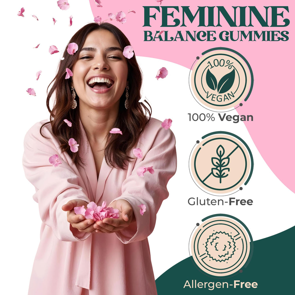 ORGANIC UPLIFT Premium Feminine Balance Gummies - for Women’s Health & Wellness - Immune Support - Vegan, Gluten-Free - Hawaiian Pineapple - 90 Gummies - 45 Servings - TrustMedUSA
