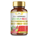 Organic Veda Super Greens & Reds Capsules - Organic Superfoods, Daily Greens, Red Juice, Fruits & Vegetables Supplement - Papaya Enzymes, Digestive Herbs, Bromelain, Antioxidants - 120 Veggie Capsules - TrustMedUSA