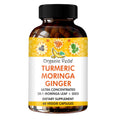 Organic Veda Turmeric Moringa Ginger Capsules - Super Antioxidants & Curcumin Supplement with 20:1 Moringa Leaf & Seed Extract, Black Pepper - Energy, Joints, Heart Health Support - 60 Vegan Pills - TrustMedUSA
