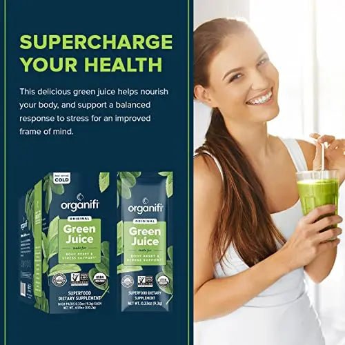 Organifi: GO Packs - Green Juice - Organic Superfood Supplement Powder - 30 Count - TrustMedUSA