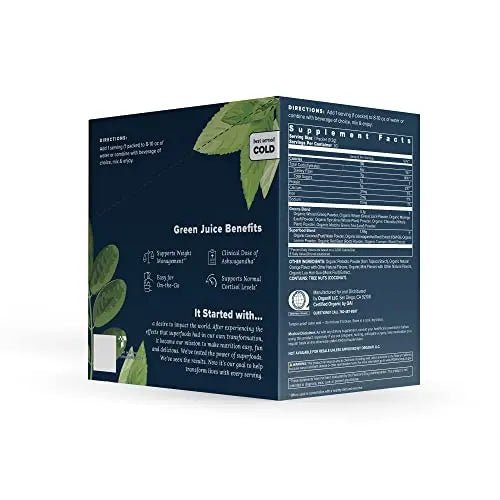 Organifi: GO Packs - Green Juice - Organic Superfood Supplement Powder - 30 Count - TrustMedUSA
