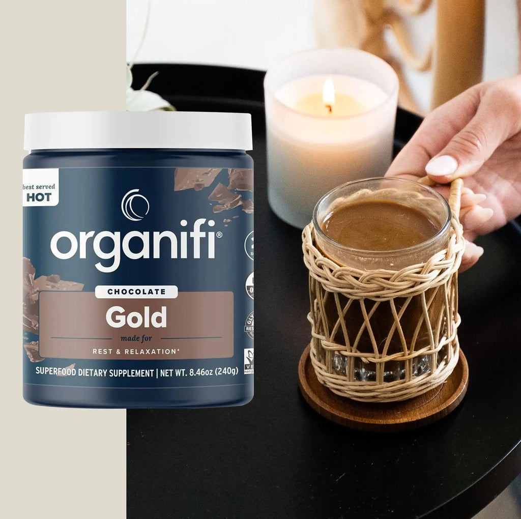 Organifi - Gold Chocolate - Superfood Supplement Powder - 20 Day Supply - Supports Rest - TrustMedUSA