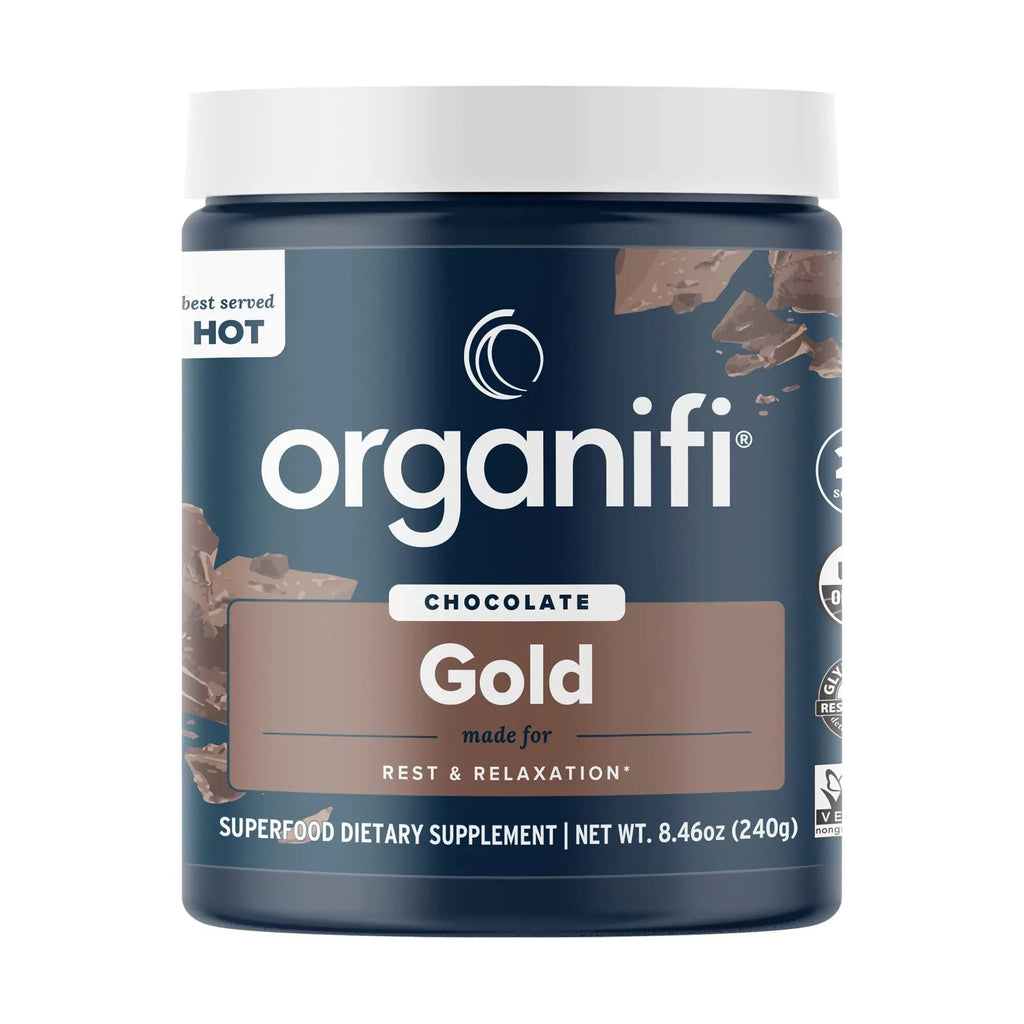 Organifi - Gold Chocolate - Superfood Supplement Powder - 20 Day Supply - Supports Rest - TrustMedUSA
