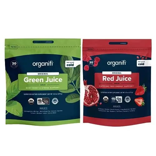 Organifi Green Juice and Red Juice Bundle - 30 Day Supply - Delicious, Refreshing Organic - TrustMedUSA