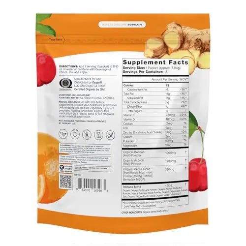 Organifi Immunity - Organic Superfood Immunity Support - 15 Single Serve Packets - TrustMedUSA