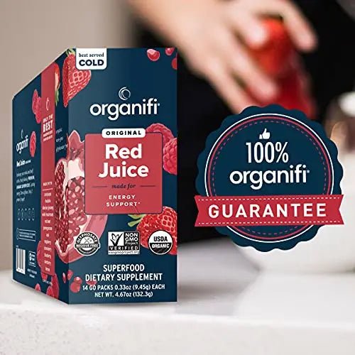 Organifi Red Juice - Vegan Energy Powder - Berry-Flavored Adaptogen Drink - Caffeine - TrustMedUSA