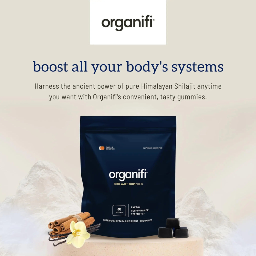 Organifi - Shilajit Gummies - Supports Natural Energy and Strength - Vanilla Cinnamon - TrustMedUSA