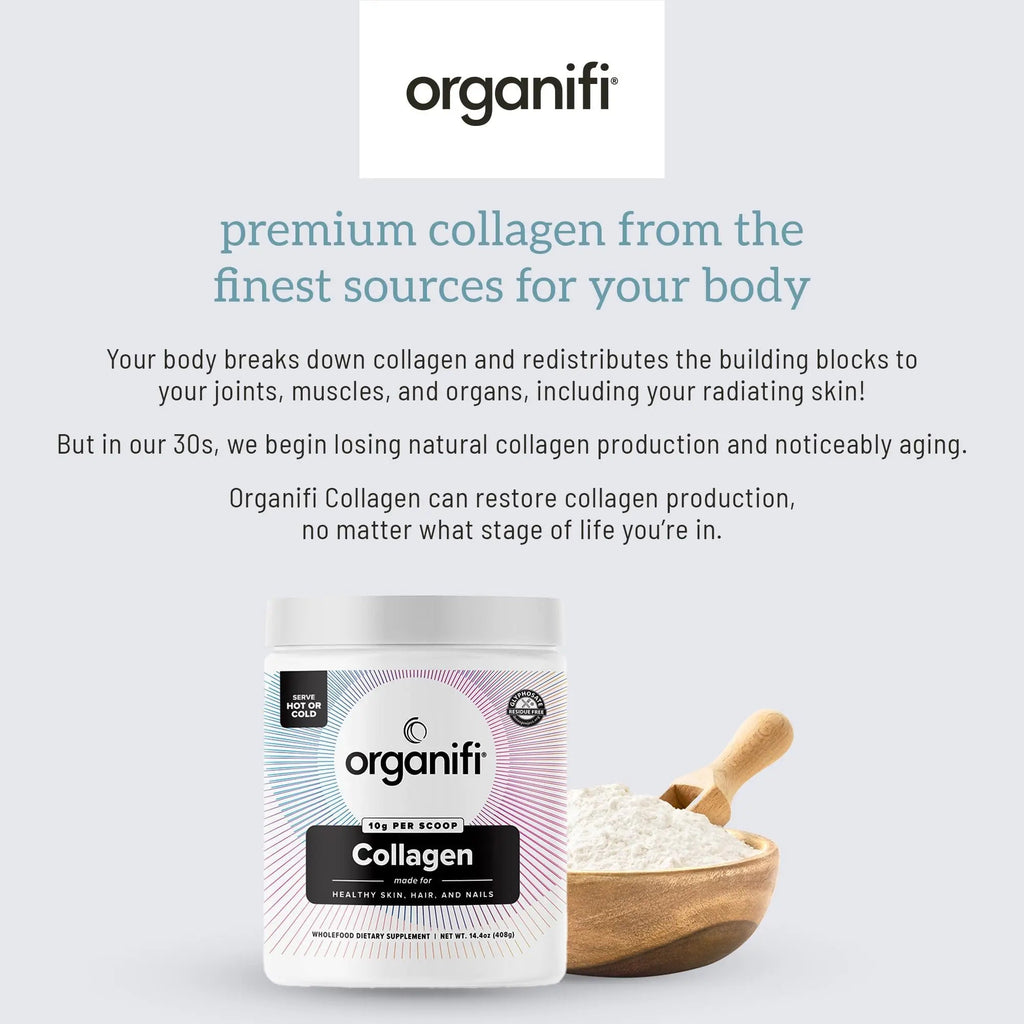 Organifi Unflavored Collagen Powder - Supports Stronger Skin, Nail, and Hair, 40 Servings - TrustMedUSA