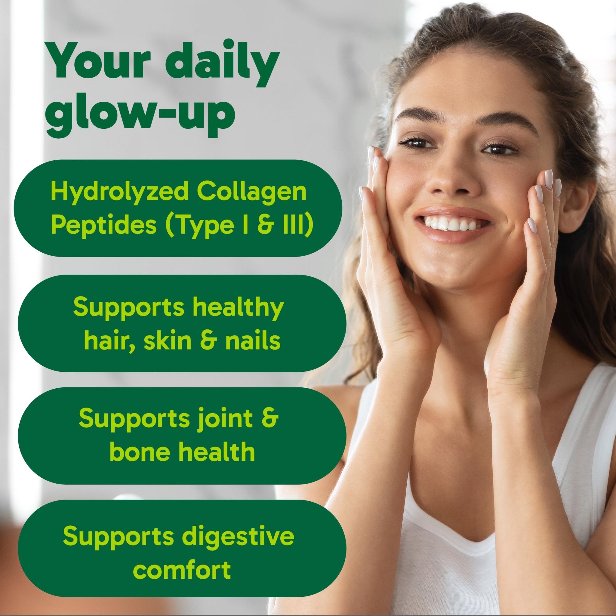 Organika Collagen Powder - for Healthy Hair, Skin, Nails, and Joints. Hydrolyzed Protein Peptides for Better Absorption- Grass-Fed, Non-GMO- Unflavoured- 2.2lbs - Maple Wellness Supplements