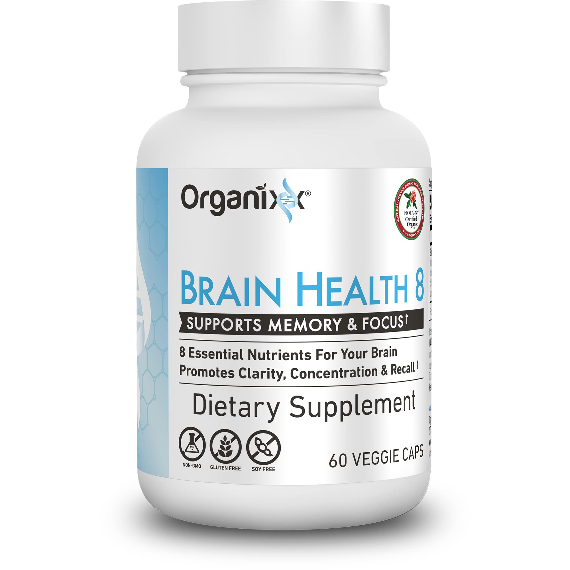 Organixx Ageless Brain Powerful Brain Health Supplement to Support Brain Function, Clarity, Focus, Re-Energize Brain Cells, Helps Promote a Balanced Mood, Gluten Free, Non GMO, 60 Vegetarian Capsules - TrustMedUSA