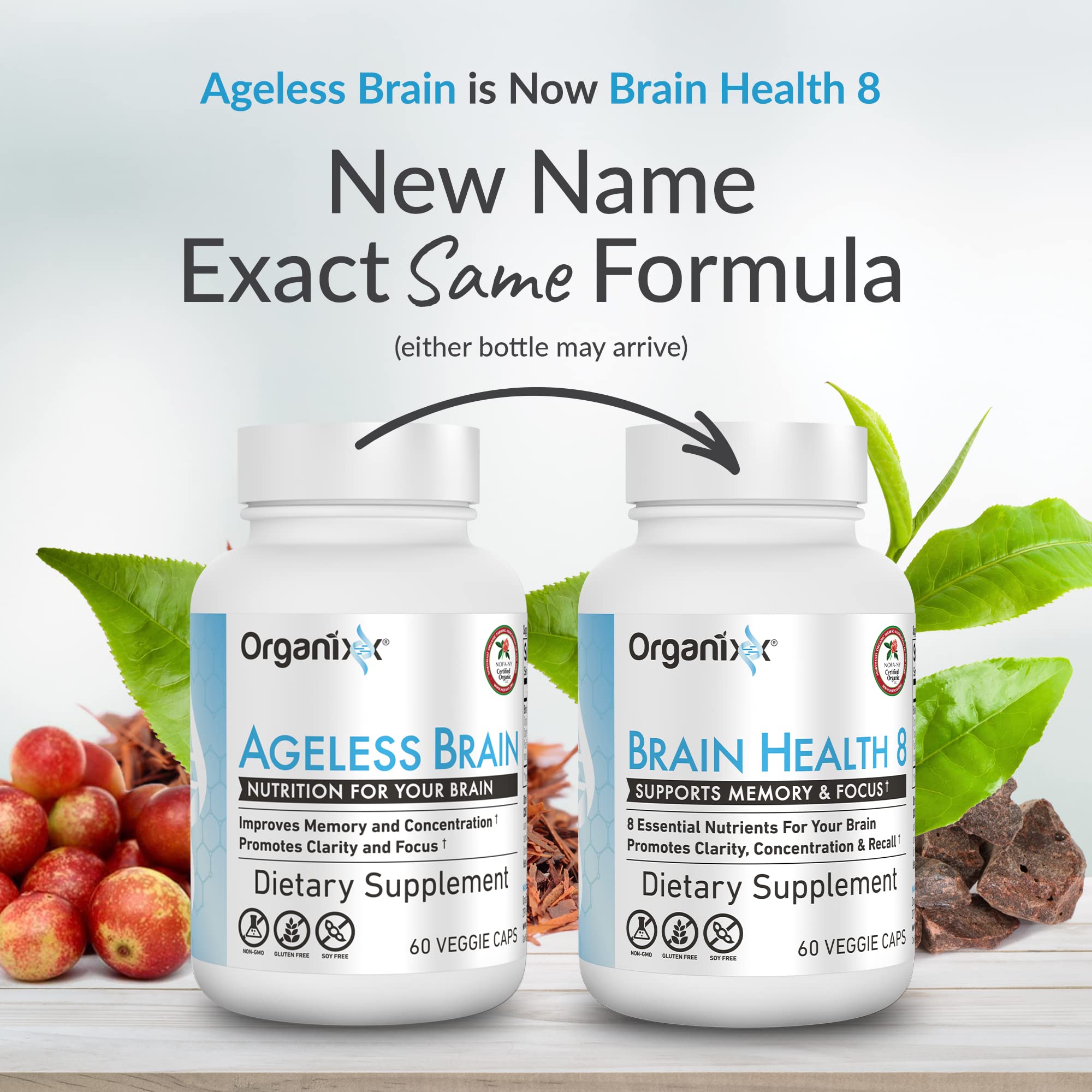 Organixx Ageless Brain Powerful Brain Health Supplement to Support Brain Function, Clarity, Focus, Re-Energize Brain Cells, Helps Promote a Balanced Mood, Gluten Free, Non GMO, 60 Vegetarian Capsules - TrustMedUSA