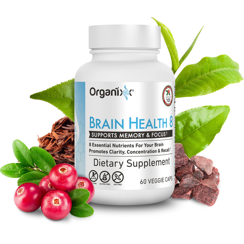 Organixx Ageless Brain Powerful Brain Health Supplement to Support Brain Function, Clarity, Focus, Re-Energize Brain Cells, Helps Promote a Balanced Mood, Gluten Free, Non GMO, 60 Vegetarian Capsules - TrustMedUSA
