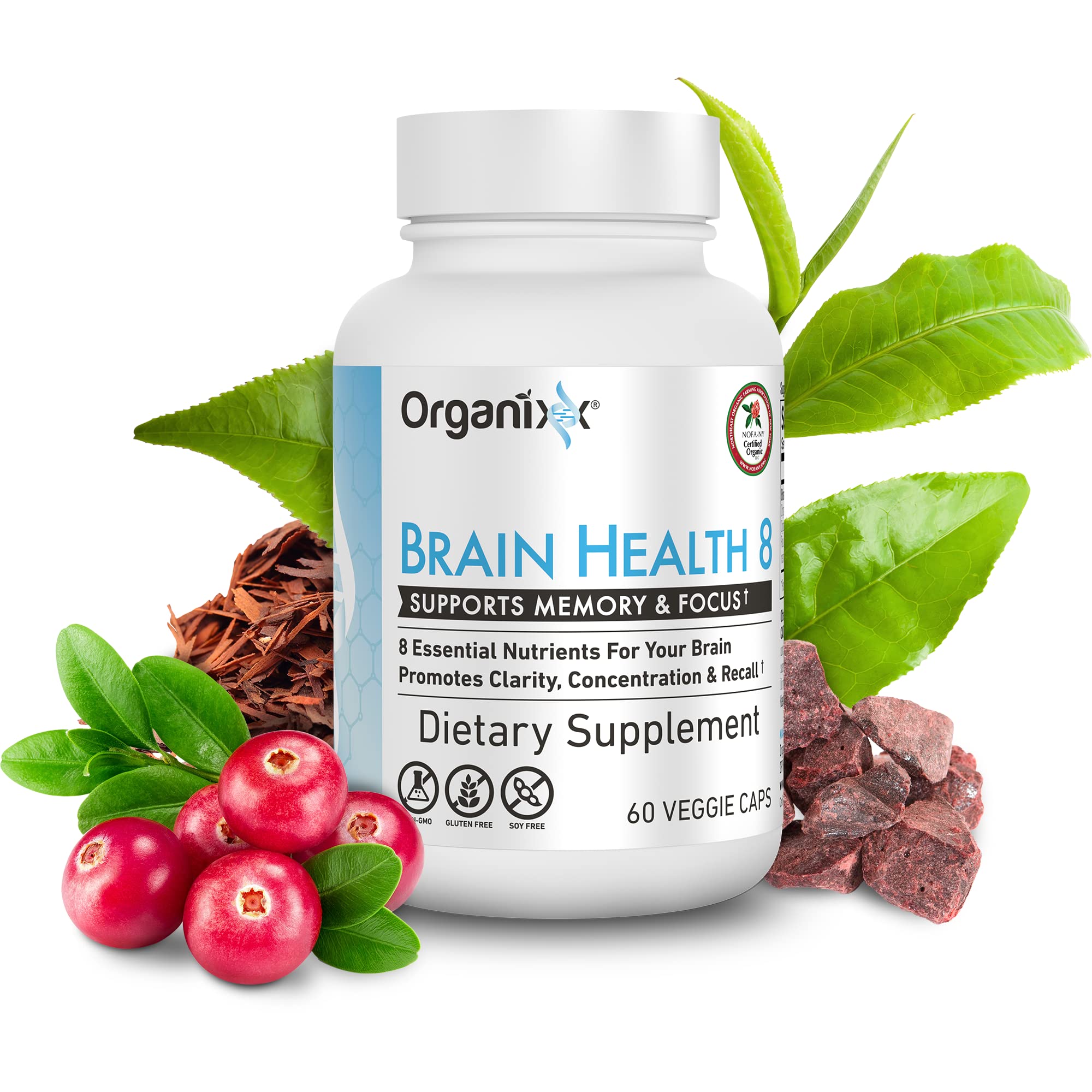 Organixx Ageless Brain Powerful Brain Health Supplement to Support Brain Function, Clarity, Focus, Re-Energize Brain Cells, Helps Promote a Balanced Mood, Gluten Free, Non GMO, 60 Vegetarian Capsules - TrustMedUSA