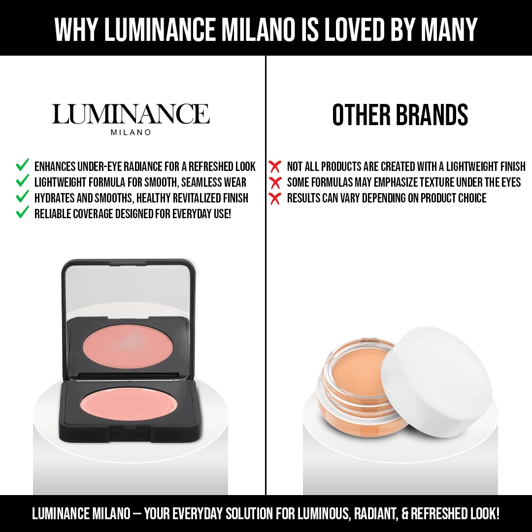 Original Luminance Milano Under Eye Brightener Pink – Lightweight Pink Under Eye Corrector for Dark Circles and Fine Lines – Vegan Concealer Brightener for Tired Eyes – Natural Radiant Finish - TrustMedUSA