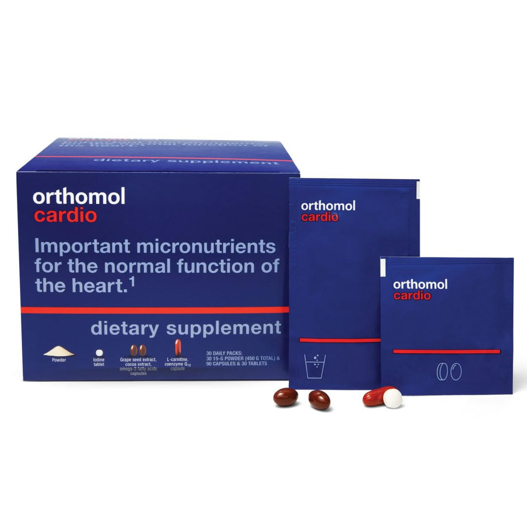 Orthomol Cardio, Heart Health Supplements for Circulation & Vascular Support, Omega-3, Magnesium, Cocoa Polyphenols & B Vitamins, Supports Cardiovascular Health, 30-Day Supply, Powder+Tablets+Capsules - TrustMedUSA