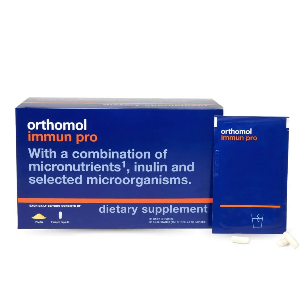 Orthomol Immun Pro, Immune Support & Gut Health Powder & Capsules for Adults with Probiotics, Prebiotics, Fiber, Vitamin C, Zinc, Selenium, Iodine, Vitamin D, E, A,B, Calcium (30 Day Supply) - TrustMedUSA