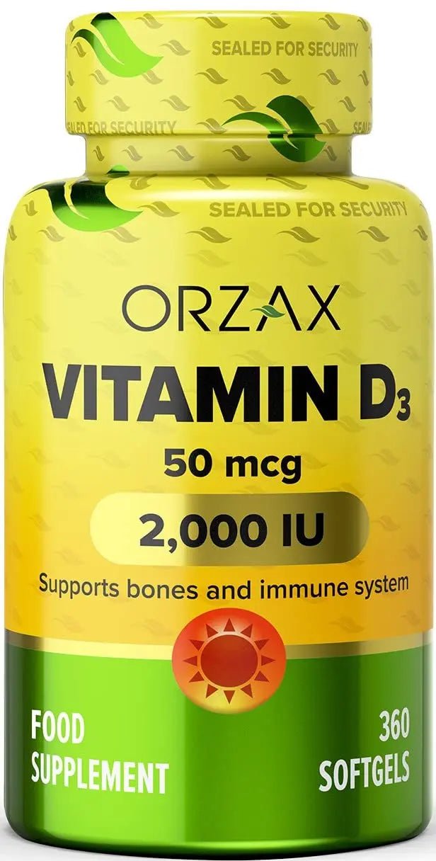 ORZAX Vitamin D3 2000 iu (50 mcg) - 1 Year Supply for Strong Muscle Function - TrustMedUSA