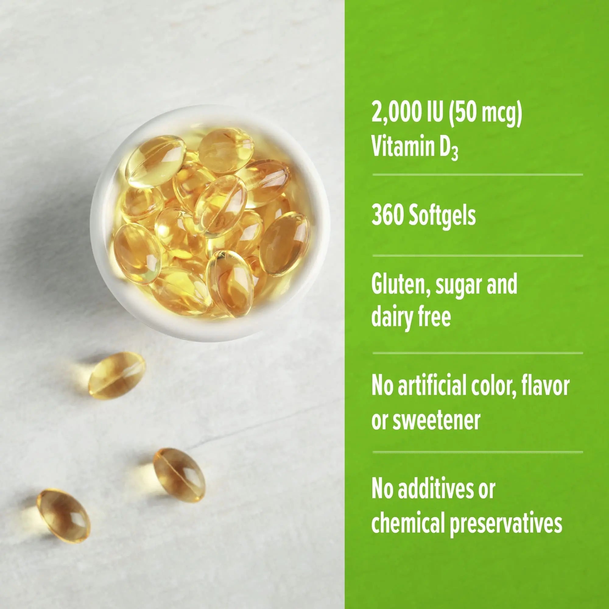 ORZAX Vitamin D3 2000 iu (50 mcg) - 1 Year Supply for Strong Muscle Function - TrustMedUSA