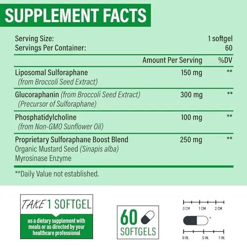 Osasuna Liposomal Sulforaphane 450MG, Maximum Absorption, 360 Softge - TrustMedUSA