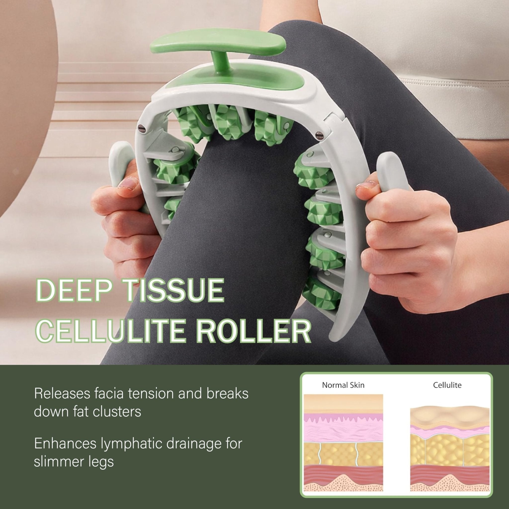 Osmibe Cellulite Manual Massager - Lymphatic Drainage Massager with Detachable Handles - Reduce Cellulite and Stretch Marks on Legs and Body - Maple Wellness Supplements