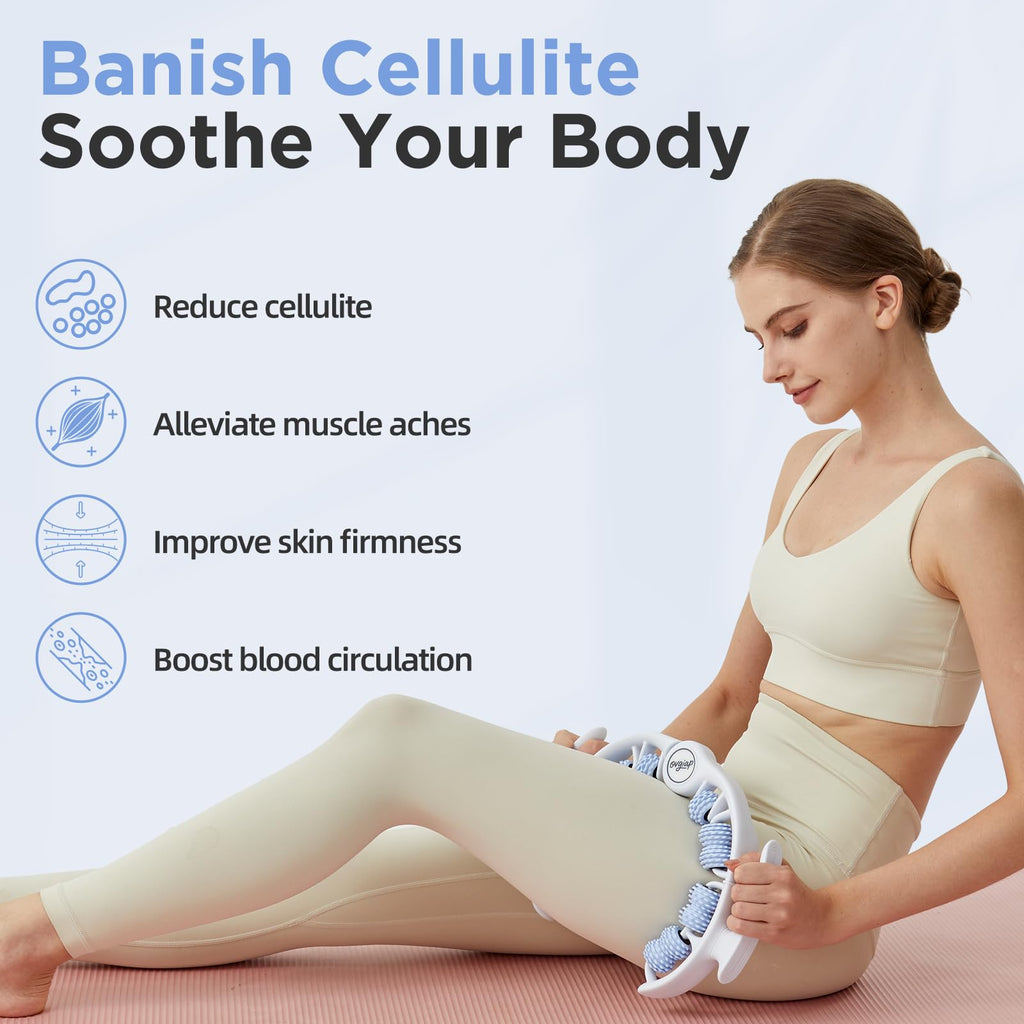 OVGIAP Cellulite Manual Massager for Legs & Thighs - Lymphatic Drainage Tool, Handheld Fascia Blaster for Deep Tissue, Body Sculpting Cellulite Remover(Blue) - Maple Wellness Supplements
